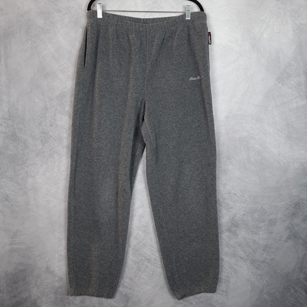 Vintage Eddie Bauer Fleece Pants Mens Large Gray Polartec Outdoors Hike USA